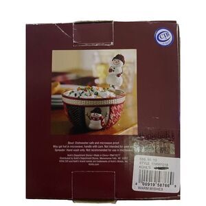 Nwt St Nicholas square snow man dip bowl with spreader
